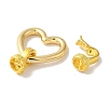 Heart Rack Plating Brass Fold Over Clasps KK-A225-17G-2