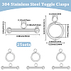 25Pcs 304 Stainless Steel Toggle Clasps STAS-BBC0009-60B-2