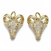 Brass Micro Pave Clear Cubic Zirconia Pendants ZIRC-N039-074-NF-1