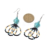 3 Pairs Flower Glass Seed Beaded Dangle Earrings for Women EJEW-MZ00203-5