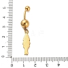 304 Stainless Steel Crystal Rhinestone Carved Barbell Dangle Belly Rings STAS-C147-18B-G-4