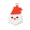 Christmas 304 Stainless Steel & Glass Cylinder Seed Beads Pendnats PALLOY-MZ01443-1