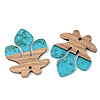 Transparent Resin & Walnut Wood Pendants RESI-S389-051A-B03-2