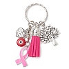 6Pcs 6 Colors Ribbon Keychain KEYC-JKC00939-4