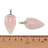 Natural Rose Quartz Pendants G-H359-04P-04-2