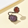 Natural Amethyst & Gemstone Rings RJEW-B122-04R-4