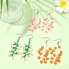 3 Pairs 3 Colors Handmade Seed Dangle Earrings EJEW-MZ00229-2