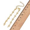 Brass Pave Clear Cubic Zirconia Star Link Chain Bracelet Making AJEW-JB01639-4
