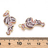 Printed Light Gold Tone Alloy Pendants ENAM-N056-210B-3