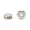 Rack Plating Rondelle Brass Grade A Crystal Rhinestone Spacer Beads RB-D300-S-3