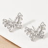 Butterfly Brass Micro Pave Cubic Zirconia Stud Earrings EJEW-M082-17P-01-5