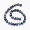 Natural Green Jade Round Bead Strands G-F425-36-2