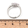 Brass Micro Pave Cubic Zirconia Cuff Open Rings CU-CBA5C10-03P-5