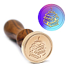 Brass Wax Seal Stamp with Handle AJEW-WH0184-1025-5