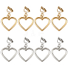 4 Pairs 2 Colors Iron Alloy Clip-on Earrings EJEW-HY0001-38-1