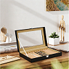 Black PU Leather Pen Organizer Boxes with Clear Glass Visible Window Lid CON-WH0107-129A-5