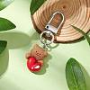 Bear Opaque Resin Pendant Decoration HJEW-JM02664-01-1