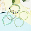 5Pcs 5 Style Glass & Lampwork Evil Eye Stretch Bracelets Set BJEW-JB09619-04-4