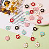 50Pcs 5 Colors Alloy Enamel Charms ENAM-CJ0001-86-5