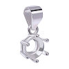 1Pc 925 Sterling Silver Pendant Cabochon Settings STER-BC0002-75B-1