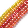 Electroplate Opaque Solid Color Glass Beads Strands GLAA-E036-11-M-1