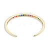Colorful Cubic Zirconia Open Cuff Bangle BJEW-N014-009-3