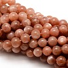 Grade AAA Natural Gemstone Sunstone Round Beads Strands G-E251-34-8mm-1