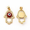 Rack Plating Brass Micro Pave Clear Cubic Zirconia Pendants LAMP-A153-06G-03-1