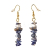 Natural Sodalite Chip Beaded Dangle Earrings EJEW-JE04788-13-3