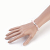 Natural Rose Quartz Beads Stretch Bracelets BJEW-JB03926-01-3