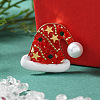 Christmas Alloy Rhinestone Lapel Pins for Backpack Clothes LS-JEWB-C052-02KCG-1