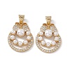 Brass Micro Pave Cubic Zirconia Pendants KK-B061-19G-2