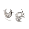 Brass Micro Pave Clear Cubic Zirconia Stud Earring Findings LS-KK-G530-03P-2