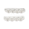 Brass Micro Pave Clear Cubic Zirconia Spacer Bars KK-Z139-11S-02-1