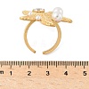 304 Stainless Steel Micro Pave Cubic Zirconia Plastic Pearl Cuff Rings RJEW-D310-02B-G-5