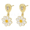 Brass Micro Pave Cubic Zirconia Dangle Stud Earrings for Women EJEW-A167-28G-4