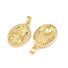 Brass Micro Pave Clear Cubic Zirconia Pendants CU-CBAA571-11G-2