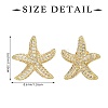 1 Pair Starfish Brass Micro Pave Clear Cubic Zirconia Studs Earrings EJEW-SZ0002-08G-2