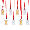 CHGCRAFT 16Pcs 2 Colors Gold Foil Rabbit Pendant Necklaces Set with Red Ropes NJEW-CA0001-08-6