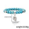 Synthetic Turquoise Beaded Stretch Bracelets PW-WGFC66C-03-1