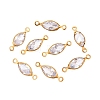 Brass Clear Cubic Zirconia Connector Charms KK-T070-08C-1