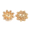 Brass Micro Pave Clear Cubic Zirconia Bead Caps KK-F906-06G-2