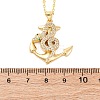 Brass Micro Pave Clear Cubic Zirconia Anchor Snake Pendant Necklaces NJEW-S438-02J-G-5