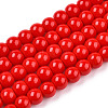 Opaque Solid Color Glass Beads Strands GLAA-T032-P10mm-04-1