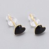Brass Enamel Stud Earrings EJEW-L231-65-2