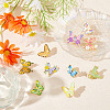 Gorgecraft 10Pcs 10 Style Flower Butterfly Enamel Pin JEWB-GF0001-28-4