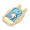 Brass Micro Pave Cubic Zirconia Pendants KK-K408-72G-3