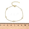 Brass Micro Pave Clear Cubic Zirconia Star Link Chain Bracelets KK-CBAED06-05G-5