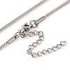 201 Stainless Steel Round Snake Chain Necklaces for Women NJEW-G140-06C-P-1-3