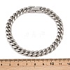 304 Stainless Steel Cuban Link Chain Bracelets BJEW-G766-01P-02-5